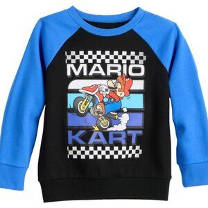 Boy's Mario Kart Graphic Pullover Fleece by Jumping Beans Size 7 NWT